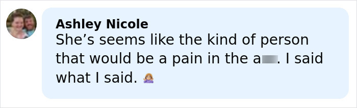Comment by Ashley Nicole expressing frustration with someone's behavior amid Millie Bobby Brown and David Harbour harassment allegations discussion.