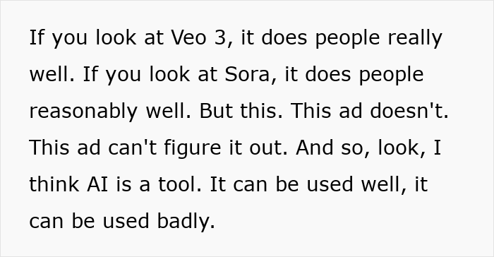 Text discussing the effectiveness of AI in advertising and referencing Coca-Cola’s holiday commercial prompt use.