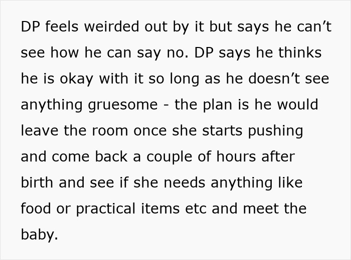 Woman feeling hurt and emotional as partner's first birth support experience happens without her presence.