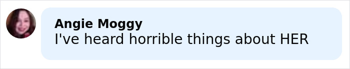 Comment by Angie Moggy stating she has heard horrible things about her, related to Millie Bobby Brown and David Harbour&rsquo;s complex relationship.