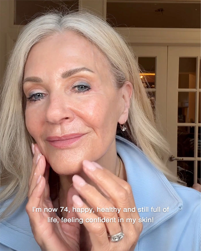 Close-up of a woman showcasing aging progress and facelift results at 70 with healthy, glowing skin and confidence. Close-up of a woman showcasing aging progress and facelift results at 70 with healthy, glowing skin and confidence.