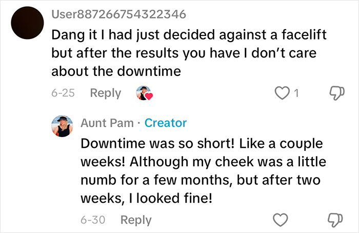 Woman shares her aging progress and how she looks after getting a facelift at 70 years old through comments. Woman shares her aging progress and how she looks after getting a facelift at 70 years old through comments.