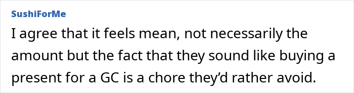 Comment discussing how grandparents combine birthday and Christmas gifts, making the mom feel scammed. Comment discussing how grandparents combine birthday and Christmas gifts, making the mom feel scammed.