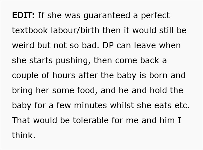 Text discussing feelings about partner’s first birth support experience and concerns during labor and postpartum. Text discussing feelings about partner’s first birth support experience and concerns during labor and postpartum.