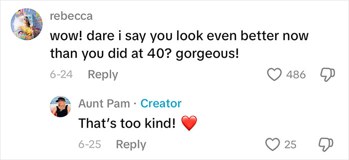User comments on a woman sharing her aging progress and how she looks after getting a facelift at 70 years old. User comments on a woman sharing her aging progress and how she looks after getting a facelift at 70 years old.