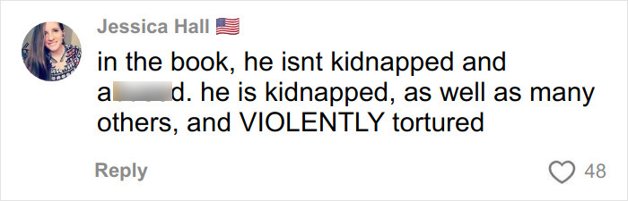 Comment from Jessica Hall criticizing plot details in a discussion about romantasy books and author controversy.