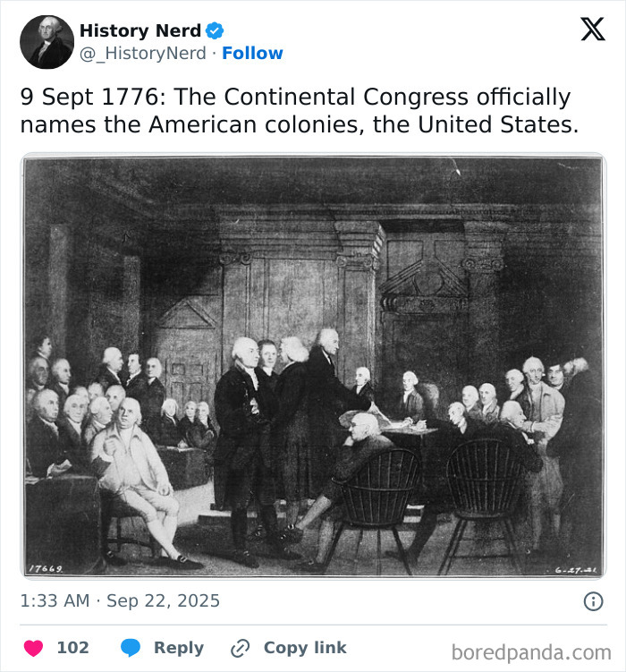 Historic black-and-white photo showing the Continental Congress naming the United States, exploring history through rare moments.