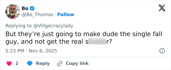 Screenshot of a social media post discussing theories about the real culprit still being free in Erika Kirk’s Fox interview.