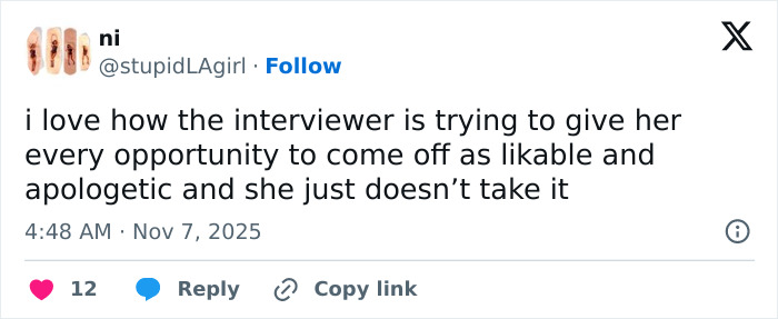 Screenshot of a tweet discussing Sydney Sweeney's new comments on jeans scandal sparking public fury online. Screenshot of a tweet discussing Sydney Sweeney's new comments on jeans scandal sparking public fury online.