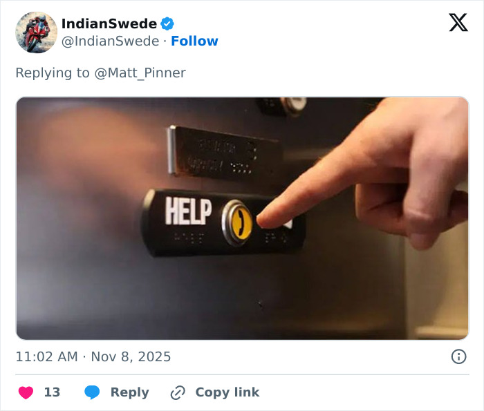 Finger about to press a help button in an elevator, related to Sydney Sweeney elevator tweet memes discussion. Finger about to press a help button in an elevator, related to Sydney Sweeney elevator tweet memes discussion.