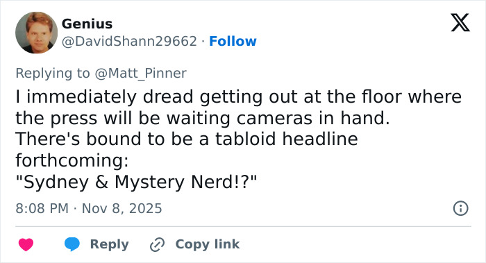 Tweet discussing Sydney Sweeney elevator moment sparking viral reactions and a flood of hilarious memes on social media. Tweet discussing Sydney Sweeney elevator moment sparking viral reactions and a flood of hilarious memes on social media.