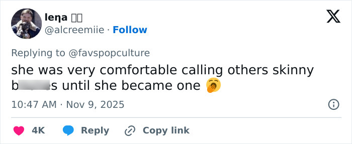 Screenshot of a tweet reacting to Meghan Trainor's new look, highlighting fan comments about her bass transformation. Screenshot of a tweet reacting to Meghan Trainor's new look, highlighting fan comments about her bass transformation.