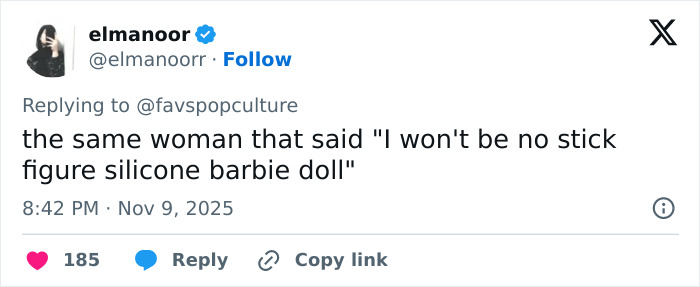 Screenshot of a tweet reacting to Meghan Trainor’s new look, highlighting fan responses about her bass change. Screenshot of a tweet reacting to Meghan Trainor’s new look, highlighting fan responses about her bass change.