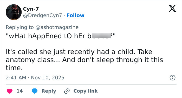 Tweet defending Millie Bobby Brown against trolls questioning her natural breasts after wearing a low-cut dress. Tweet defending Millie Bobby Brown against trolls questioning her natural breasts after wearing a low-cut dress.