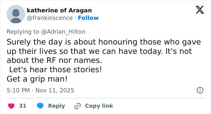 Tweet screenshot with user commenting on honoring lives given, amid BBC forced to change headline after massive Princess Kate backlash. Tweet screenshot with user commenting on honoring lives given, amid BBC forced to change headline after massive Princess Kate backlash.