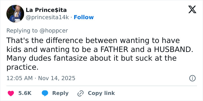 Tweet discussing differences between wanting kids and being a father, criticizing Jake Bongiovi for not helping Millie Bobby Brown. Tweet discussing differences between wanting kids and being a father, criticizing Jake Bongiovi for not helping Millie Bobby Brown.