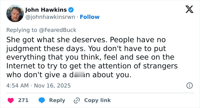 Screenshot of a social media post discussing a DoorDash driver arrested after recording and posting video of undressed customer.