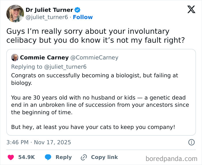 Tweet exchange showing man bashing woman’s PhD and internet roasting him, celebrating women’s success online. Tweet exchange showing man bashing woman’s PhD and internet roasting him, celebrating women’s success online.