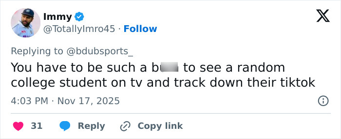 Screenshot of a tweet discussing the viral Stunning Woman identified after Georgia-Texas game. Screenshot of a tweet discussing the viral Stunning Woman identified after Georgia-Texas game.