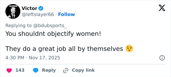 Tweet discussing the stunning woman identified after going viral at Georgia-Texas game, urging not to objectify women. Tweet discussing the stunning woman identified after going viral at Georgia-Texas game, urging not to objectify women.