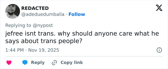 Social media reaction to makeup icon Jeffree Star’s controversial comments on pro-trans parents. Social media reaction to makeup icon Jeffree Star’s controversial comments on pro-trans parents.