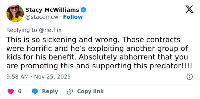 Tweet by Stacy McWilliams condemning exploitation of kids, relating to Simon Cowell and Liam Payne's mental health controversy. Tweet by Stacy McWilliams condemning exploitation of kids, relating to Simon Cowell and Liam Payne's mental health controversy.