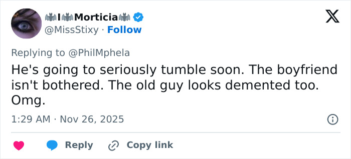 Tweet about Calvin Klein, 83, stumbling and public backlash toward boyfriend, 36, for his indifferent reaction. Tweet about Calvin Klein, 83, stumbling and public backlash toward boyfriend, 36, for his indifferent reaction.
