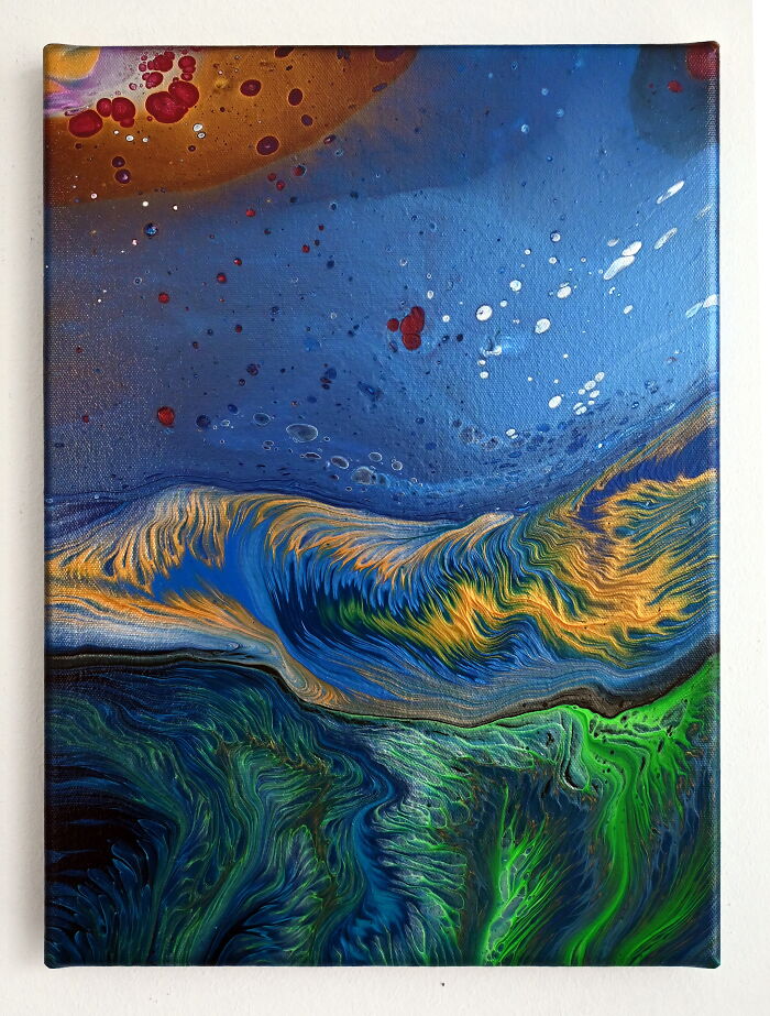 Combine Two Basic Acrylic Pouring Techniques To Create A Beautiful Abstract Landscape