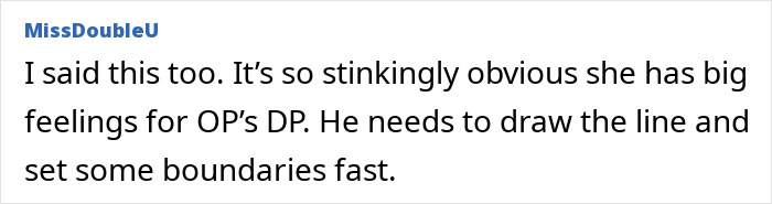 Screenshot of an online comment expressing concern about a woman feeling hurt over partner’s first birth support experience.