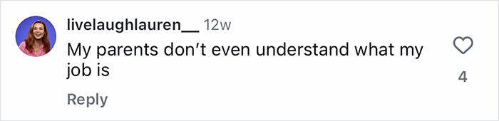 Screenshot of a social media comment about Gen-Z workers relying on mom to handle work issues, with 4 likes.