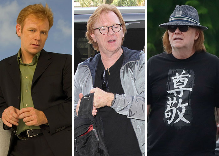 Before and after shots of celebrity aging and style changes between 2005, 2015, and 2025 showing dramatic transformations