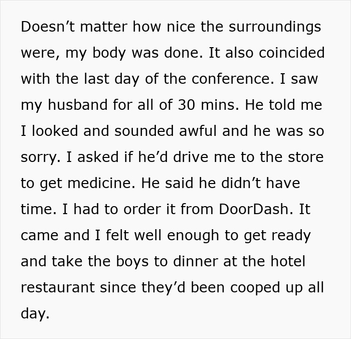 Man prioritizes work, neglects family time, wife aware yet chooses to stay despite his busy schedule.