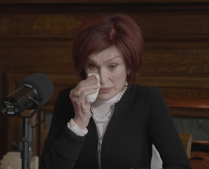 Sharon Osbourne wiping tears during emotional interview after revealing voicemail from Donald Trump about Ozzy. Sharon Osbourne wiping tears during emotional interview after revealing voicemail from Donald Trump about Ozzy.