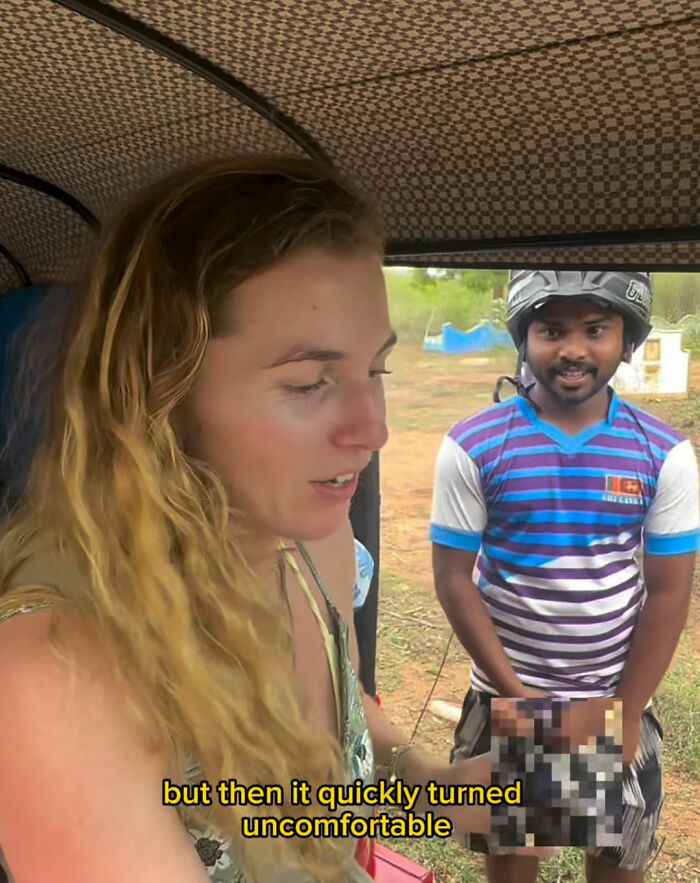 Woman traveling alone encounters disturbing behavior from local man captured on camera in outdoor setting. Woman traveling alone encounters disturbing behavior from local man captured on camera in outdoor setting.