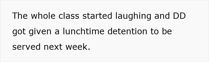 Text on a gray background stating a student received lunchtime detention after classmates laughed, relating to autistic teen punishment. Text on a gray background stating a student received lunchtime detention after classmates laughed, relating to autistic teen punishment.
