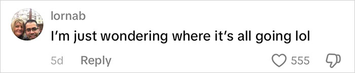 Comment on social media post from user lornab expressing curiosity about the viral mom’s insane amount of gifts for her kids.