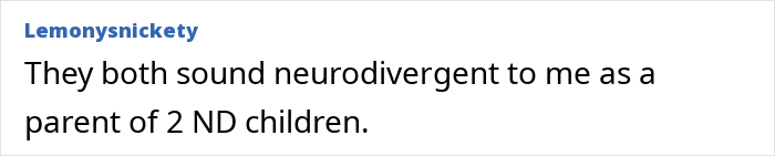 Comment discussing a parent’s perspective on kids’ neurodivergent behavior and acting challenges.
