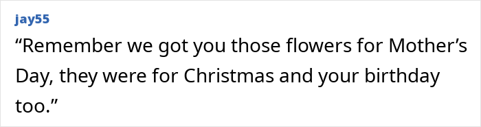 Text post showing a comment about grandparents combining birthday and Christmas gifts, leaving the mom feeling scammed. Text post showing a comment about grandparents combining birthday and Christmas gifts, leaving the mom feeling scammed.