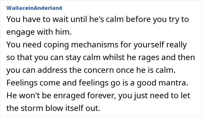 Text excerpt from a parenting advice forum discussing how a mom copes with her kids’ behavior and anger management.