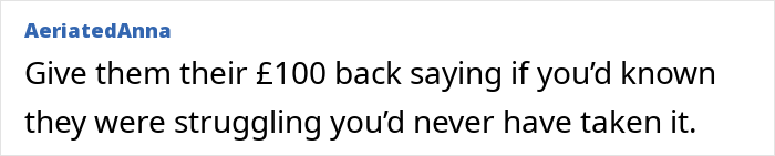 Comment text about grandparents combining birthday and Christmas gift, with the mom feeling scammed over £100 repayment request. Comment text about grandparents combining birthday and Christmas gift, with the mom feeling scammed over £100 repayment request.