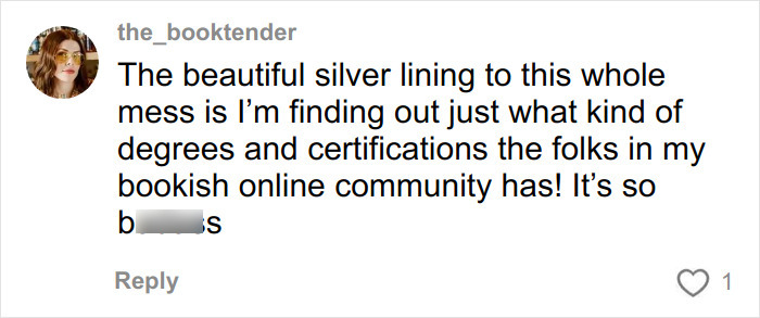 Screenshot of a social media comment reacting to an author calling women who read romantasy books not that bright.