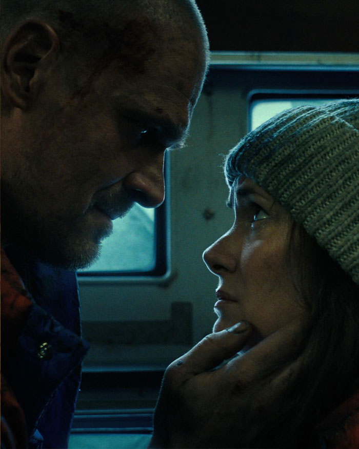 David Harbour and Stranger Things co-star share an intense close moment, highlighting their on-screen connection and chemistry. David Harbour and Stranger Things co-star share an intense close moment, highlighting their on-screen connection and chemistry.