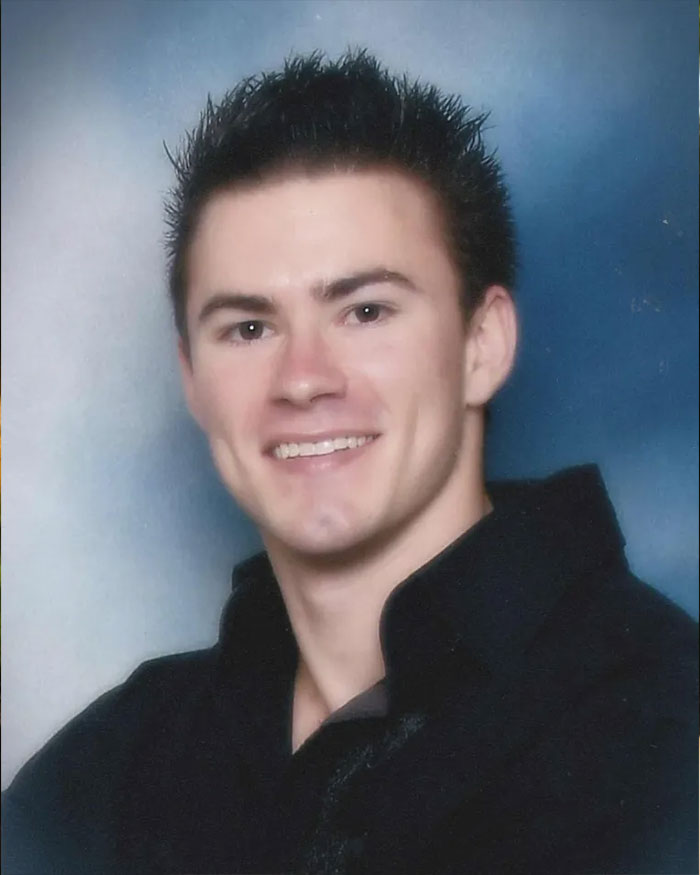 Young man smiling in a portrait photo, related to mom claims skinned body on display in Las Vegas museum story