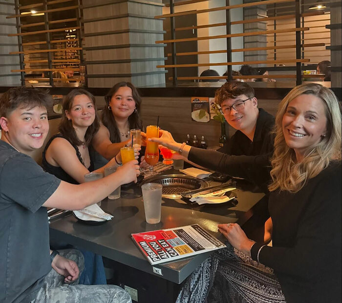 Group of people smiling and toasting drinks at a restaurant celebrating Jon Gosselin remarries with wild reactions. Group of people smiling and toasting drinks at a restaurant celebrating Jon Gosselin remarries with wild reactions.