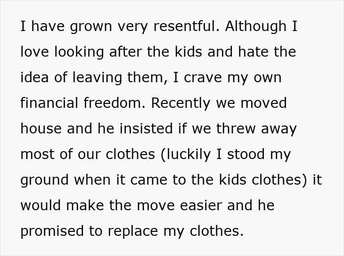 Text excerpt expressing resentment and desire for financial freedom while discussing family and asking husband for money. Text excerpt expressing resentment and desire for financial freedom while discussing family and asking husband for money.