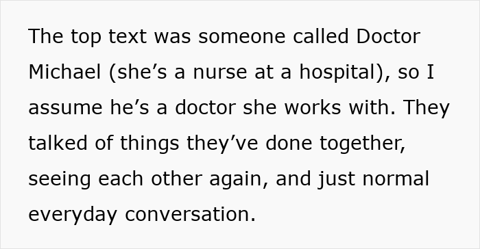 Text about husband refusing intimacy for 5 years and wife finding someone else 5 years younger discussed in casual conversation.