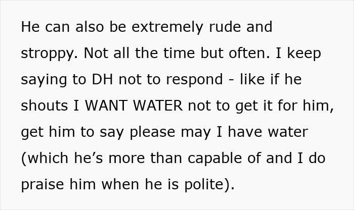 Text describing a mom concerned about how her kids act, mentioning rude behavior and wanting guidance on what to do.