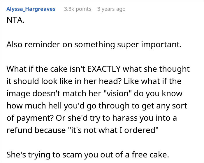 Reddit comment discussing a bride wanting to upgrade her honeymoon at bridesmaid’s expense and receiving a reality check.