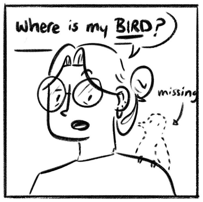 Woman in a simple comic style cooking at a stove, holding a spatula and saying wait in a funny and honest comic.