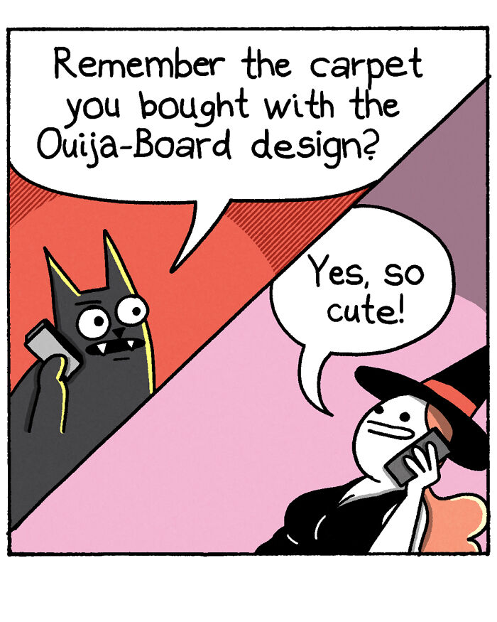 War and Peas comic panel with a cartoon cat holding a phone saying you have to come home in a red background.